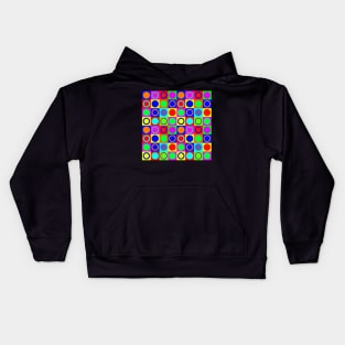 colorful retro mid century pop art pattern Kids Hoodie